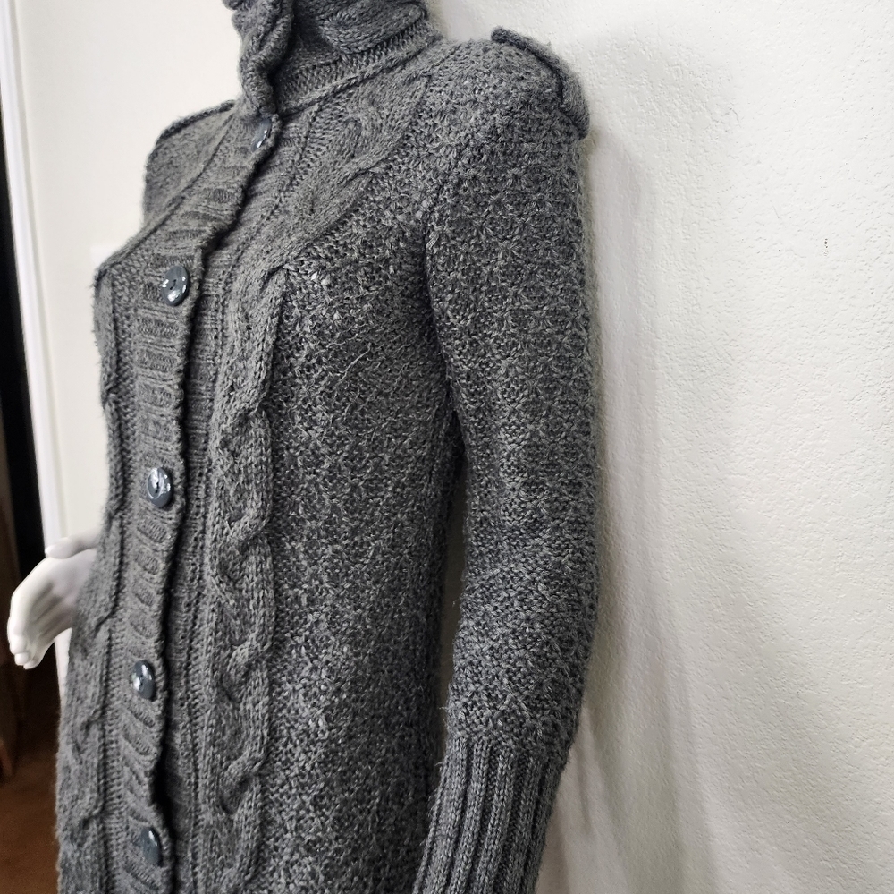 Cocogio Italian Gray Wool‎ Boho Long Cardigan Size S - Picture 12 of 15